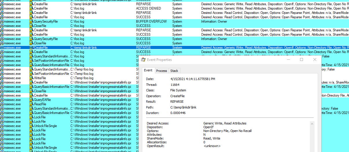 Reparse on System's CreateFile